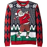 The Ugly Sweater Co. Mens Sports Golf Sports Ugly Christmas Sweater for Holiday Fun Design, Snug Fit Breathable Crewneck