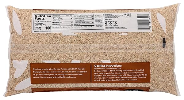 365 BY WHOLE FOODS MARKET, LONG GRAIN BROWN RICE, 80 OUNCE