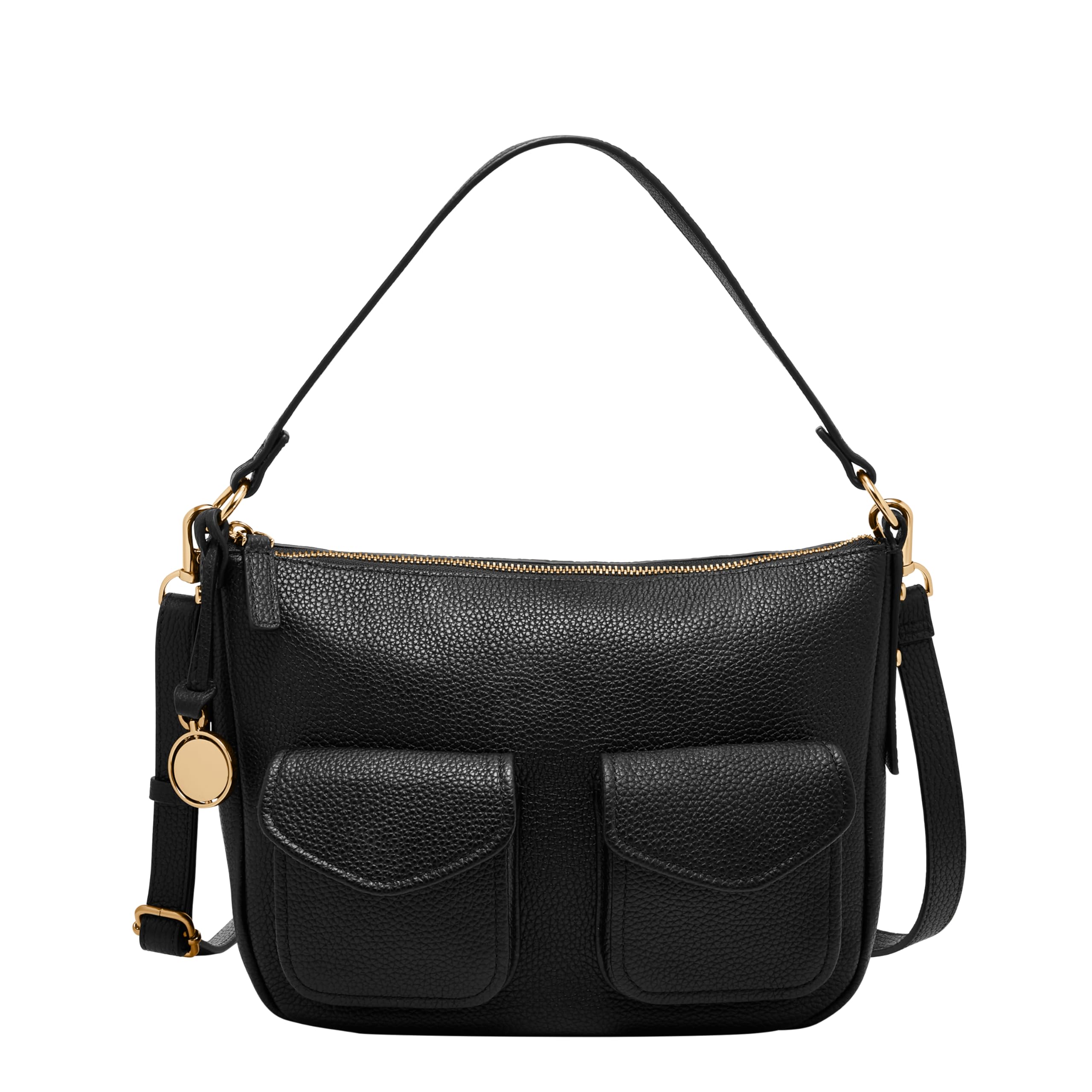 Fossil Women's Jolie Leather Cargo Crossbody Bag, Black Image