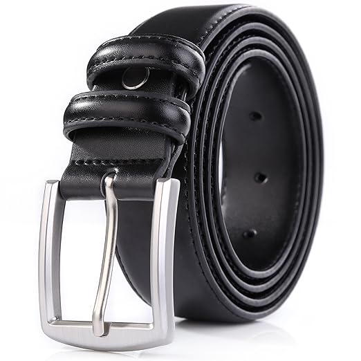 Weifert Men's Dress Belt Black Leather Belts for Jeans (36-38, Black)
