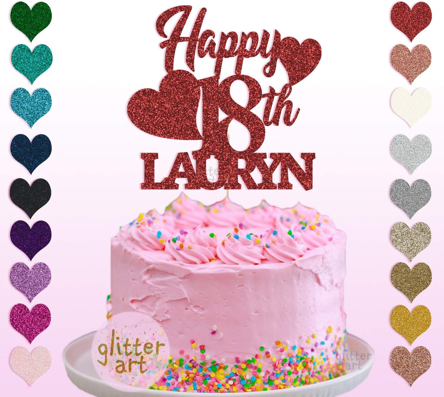 18th Name Cake Topper Custom Personalised Birthday Debut 18th Name Cake Topper Custom Personalised Birthday Debut