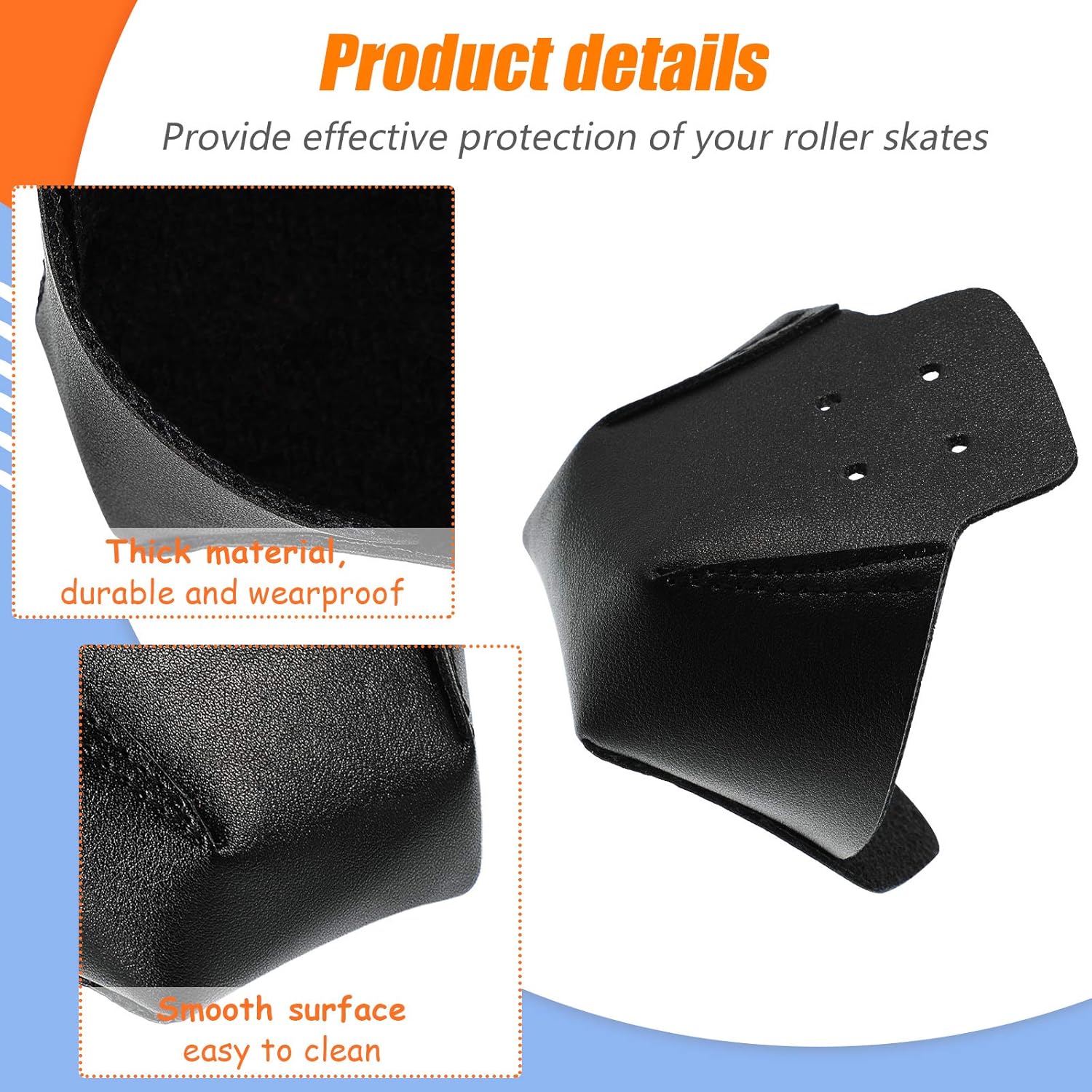 4 Pieces Toe Cap Guards Protectors Black Toe Caps Artificial Leather