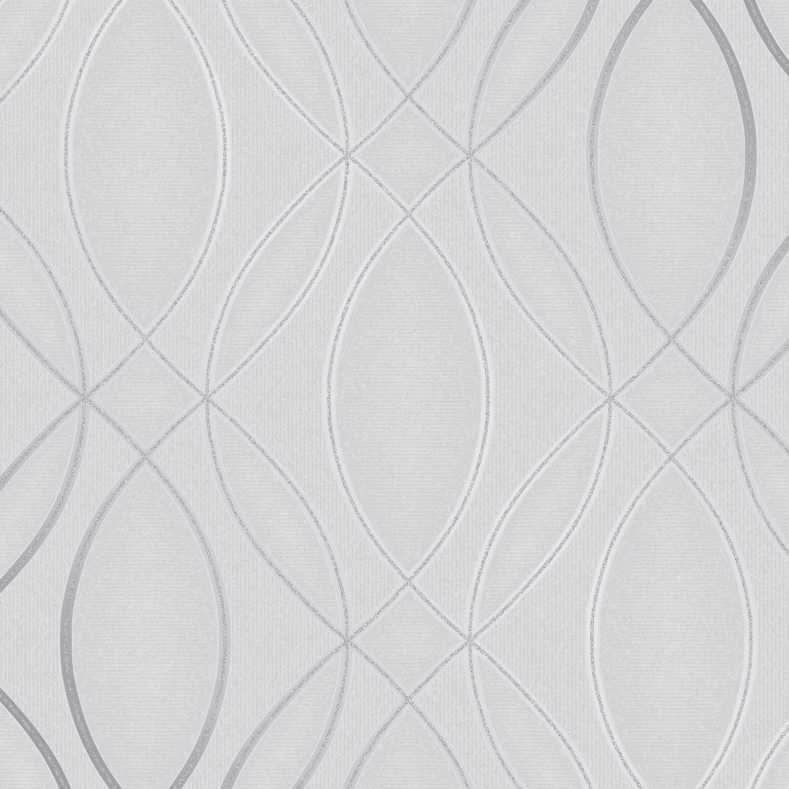 Pulse Ogee Wave Wallpaper Silver/Grey Fine Decor FD42337