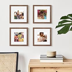 Rustic Wood 8x8 Picture Frame, Solid Oak Wood Frame