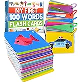 100 First Words Flash Cards – High Contrast Picture Flashcards – Educational Learning for Speech and Early Vocabulary Featuri