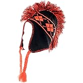 Milani Mohawk Styled Earflap Knit Beanie with Jacquard Print