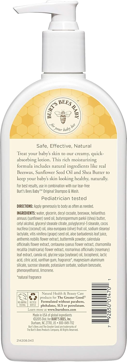Burt's Bees Baby Nourishing Lotion, Original Scent Baby Lotion - 12 Ounce Tube : Baby