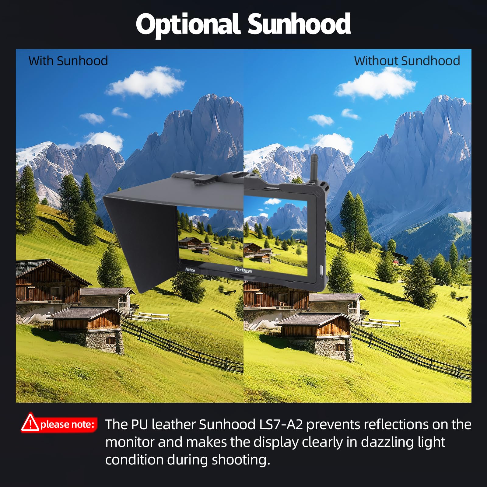 Nitze Cage For PortKeys LH7P / LH7H Monitor With PU Leather Sunhood - JT-I03B Cage For PortKeys LH7P / LH7H Monitor - JT-I03A