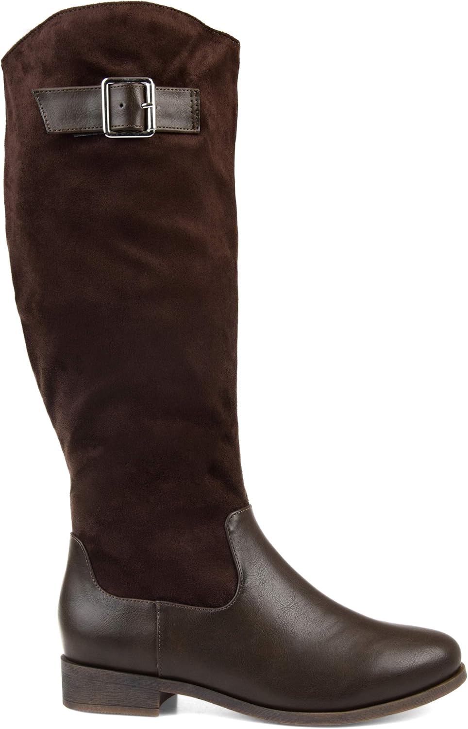 Amazon Com Brinley Co Comfort Womens Two Tone Riding Boot Brown