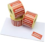 Label Metrics Private Confidential Stickers 1000 Roll 50x25mm Red White Mailing view 2
