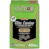 VICTOR Super Premium Dog Food – Elite Canine Dry Dog Food with Chicken & Fish Meal – 25% Protein, 14% Fat, Gluten Free – for Large Breed Dogs & Puppies, 40lbs
