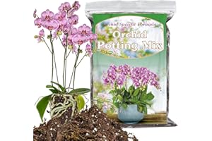 Orchid Potting Mix for Repotting 1 Quart, Mixture of Moss Pine Bark Coco Peat and Perlite, HOUNANG Orchid Bark Potting Mix, Good Drainage