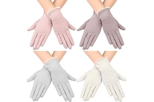 Leumoi 4 Pairs Women Driving Gloves Sun Protection UV Gloves Touchscreen Gloves Women's Cycling Gloves