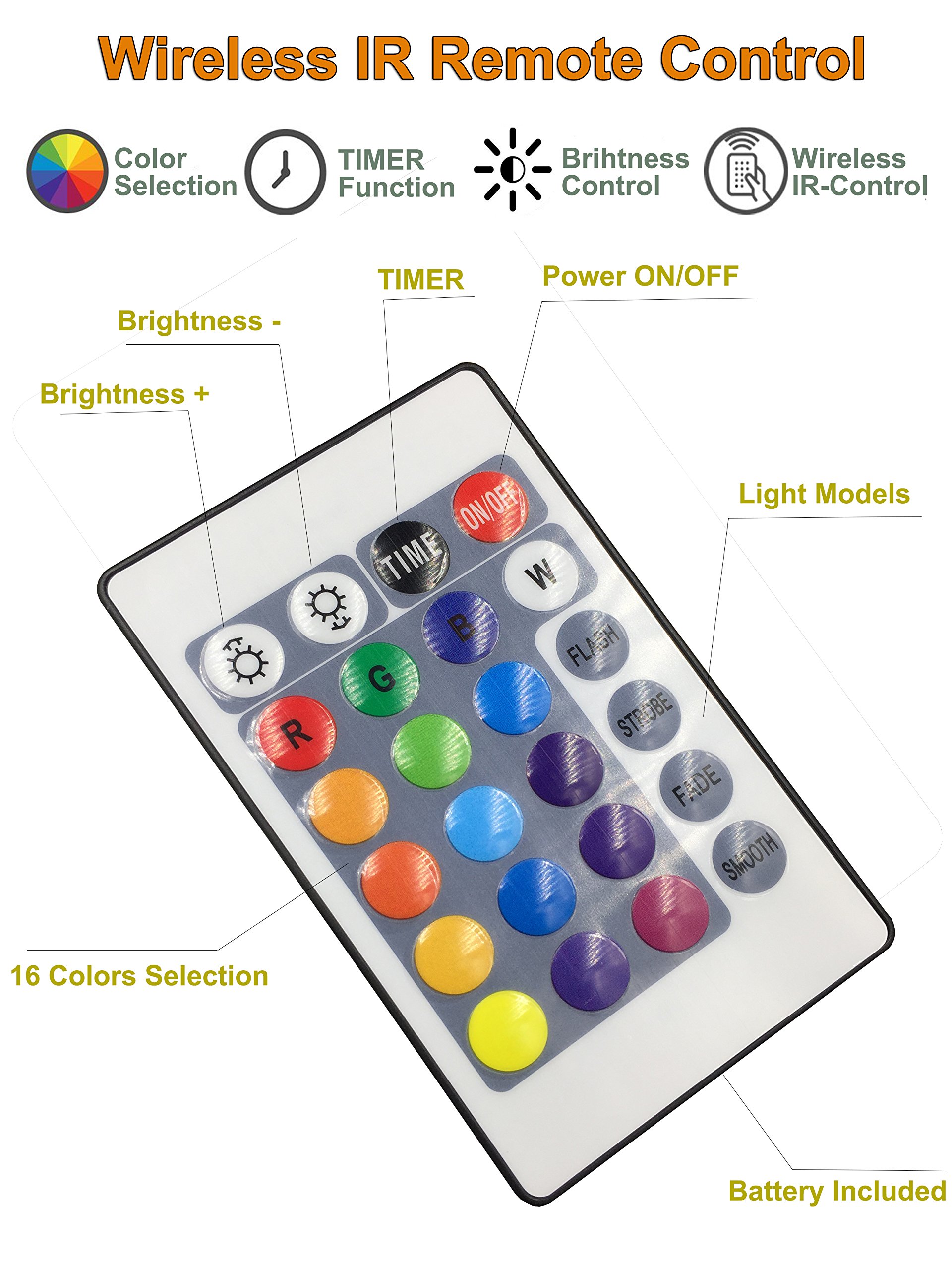 YKSH Indoor & Outdoor Led String Lights, Battery Powered Led Fairy String Lights with Remote and Timer Waterproof Multi Color Changing Light for Patio Parties Wedding Decoration Christmas Tree