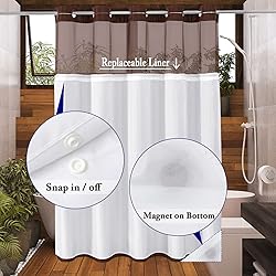 Gibelle Long Shower Curtain 72x80, Waffle Weave