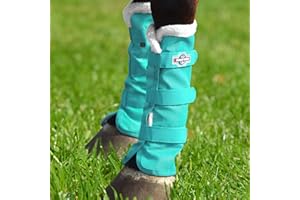 Harrison Howard Horse Fly Boots with Fleece Trim Long-Lasting Breathable Cool Mesh Adjustable Closure