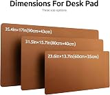 YSAGi Leather Desk Mat Large 80x40 cm Non-Slip Waterproof Brown view 8
