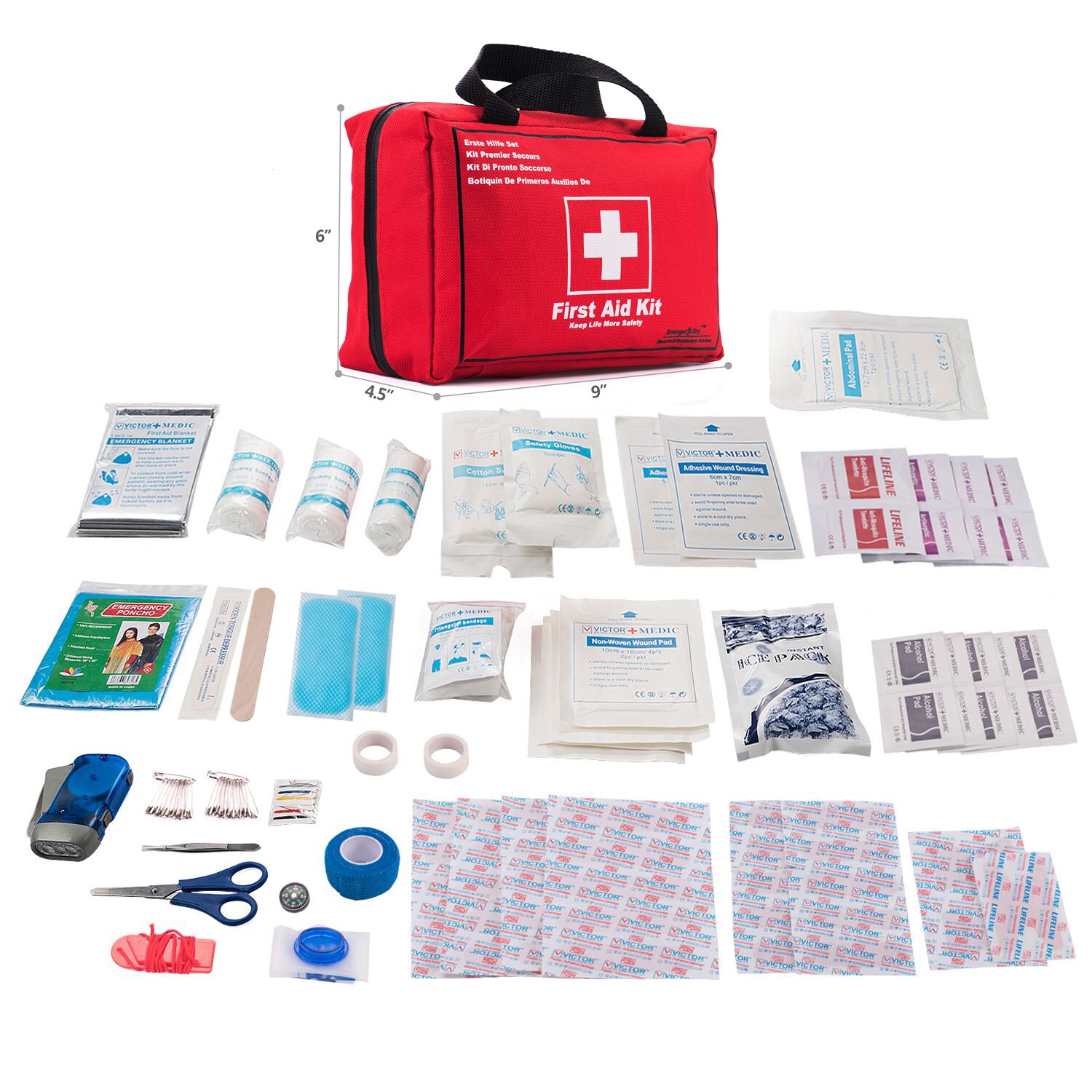 First Aid Only AllPurpose First Aid Kit,130 Piece Survival Kit,Be