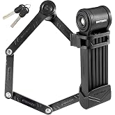 Kryptonite Keeper Folding Bike Lock, 2.75FT/3.25 FT Long Compact Lightweight High Security Anti-Theft Foldable Bicycle Lock with 2 Keys and Mount for E-Bikes Scooter Road Mountain Bike