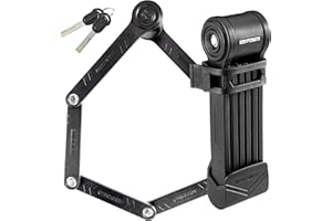 Kryptonite Keeper Folding Bike Lock, 2.75FT/3.25 FT Long Compact Lightweight High Security Anti-Theft Foldable Bicycle Lock with 2 Keys and Mount for E-Bikes Scooter Road Mountain Bike
