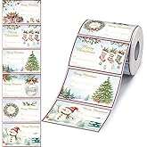 Funrous 500 Pcs Christmas Gift Tags Xmas Name Tags Stickers Self Adhesive Christmas Presents Labels for Gifts Bags Boxes Wrapping Paper Xmas Holiday Decor, 2.95 x 1.8 Inch