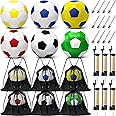 yasuwekik 6 Pack Operation Christmas Deflated Soccer Ball with Pump for Child,Items Bulk Deals Soccer Balls,Classic Soccer Balls Size 5 with Mesh Sport Bag Pump Needle