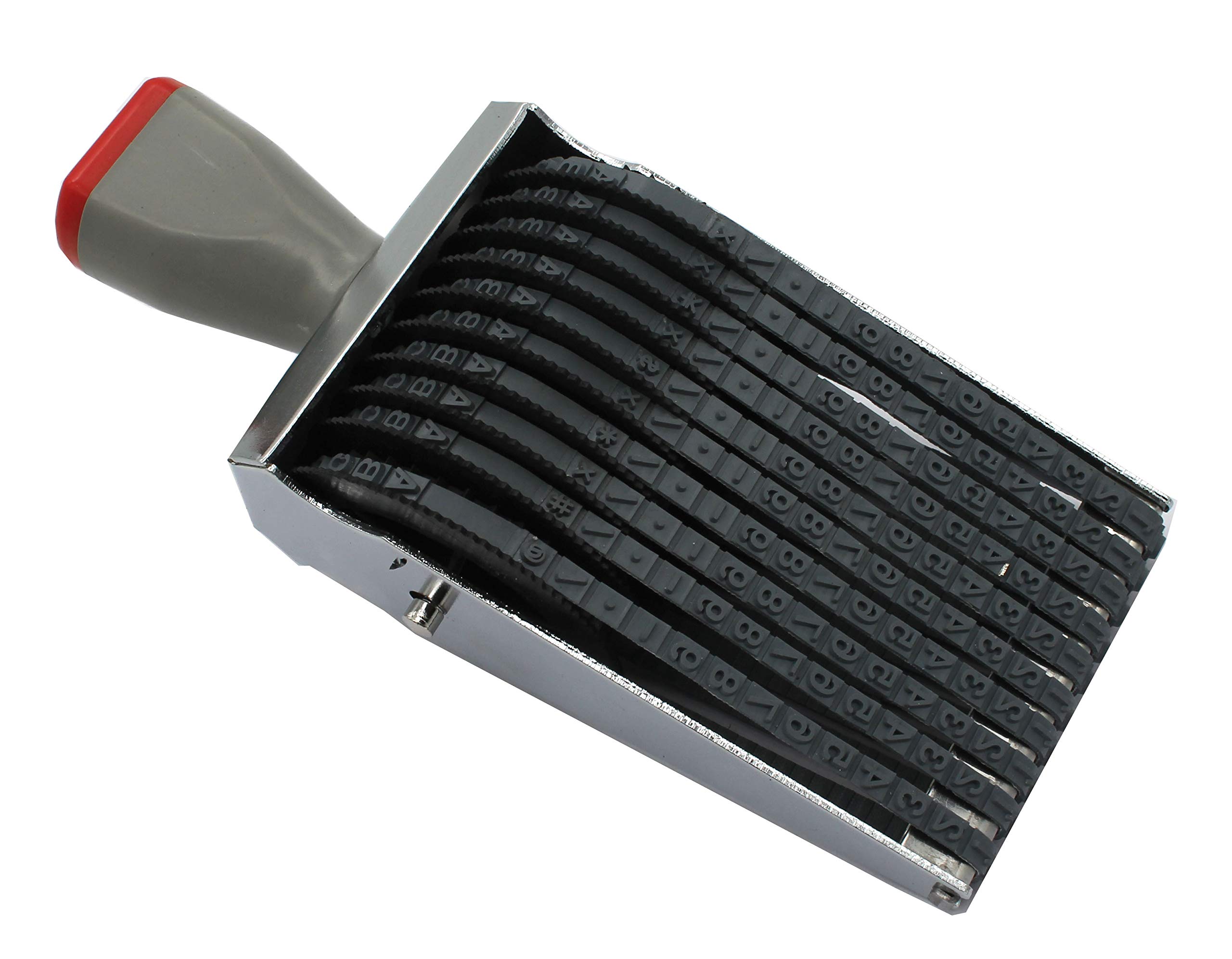 zeng 10 Digits Personalized Rubber Numbering Stamp, Multi-Function Changeable Alphabet A-Z, Number 0-9 & Symbol, Imprint Size 57 x 4.5 mm, Multicolor