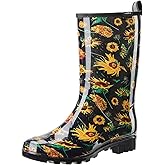 HISEA Women's Rain Boots Waterproof Mid Calf Garden Boots for Women