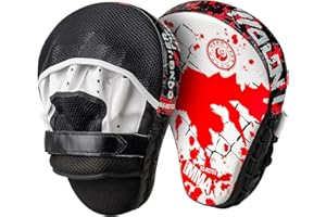 TEKXYZ Boxing Pads for Focus Training, 1 Pair Curved Mitts for Boxing Kickboxing, Muay Thai, MMA and Other Sparring Training