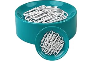 BLUE FEATHER PRODUCTS, INC. Clipwell Magnetic Paper Clip Holder - Easy Toss & Pick-Up - Holds Various Metal Parts - Powerful Sweep-Up Magnet - Ideal Locker Accessory & Home & Office Organizer - Turquoise