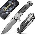 NedFoss FA49N Pro EDC Pocket Knife for Men, 4-in-1 Tactical Multitool Folding Knife with Glass Breaker, Seat Belt Cutter & Bottle Opener, Work & Fishing Knives for Outdoor Camping, Emergency Rescue
