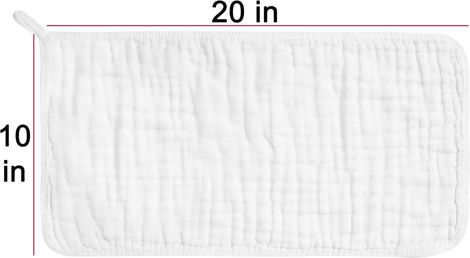 Muslin Burp Cloths for Baby 100% Cotton Large 20''X10'' 6 Layers Thicken Super Soft and Absorbent by CottCare(6 Pack,White): Baby