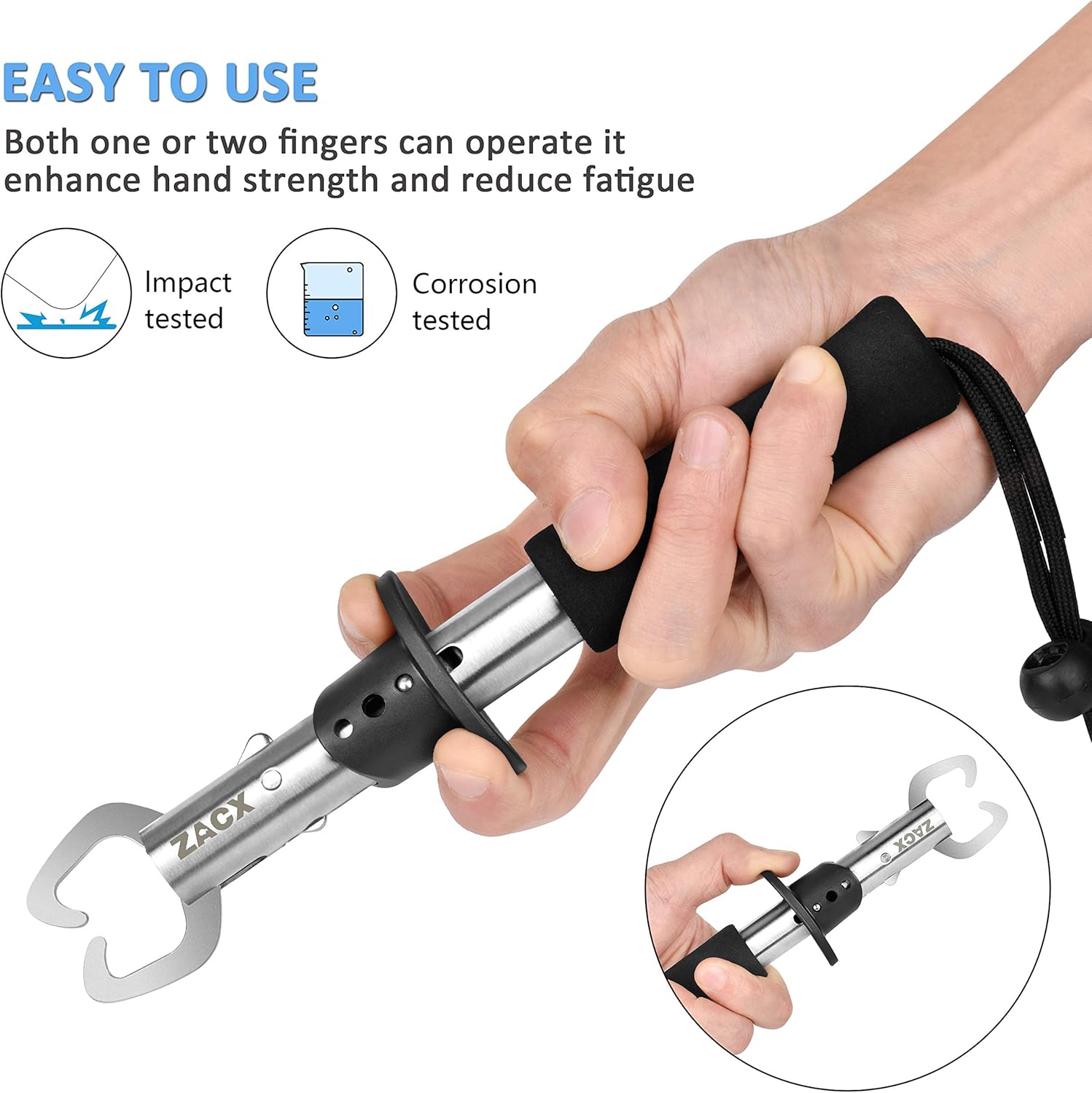 ZACX Fishing Pliers, Fish Lip Gripper Upgraded Muti-Function Fishing Pliers Hook Remover Split Ring, Fly Fishing Tools Set, Ice Fishing, Fishing Gear, Fishing Gifts for Men (Package B) : Sports & Outdoors