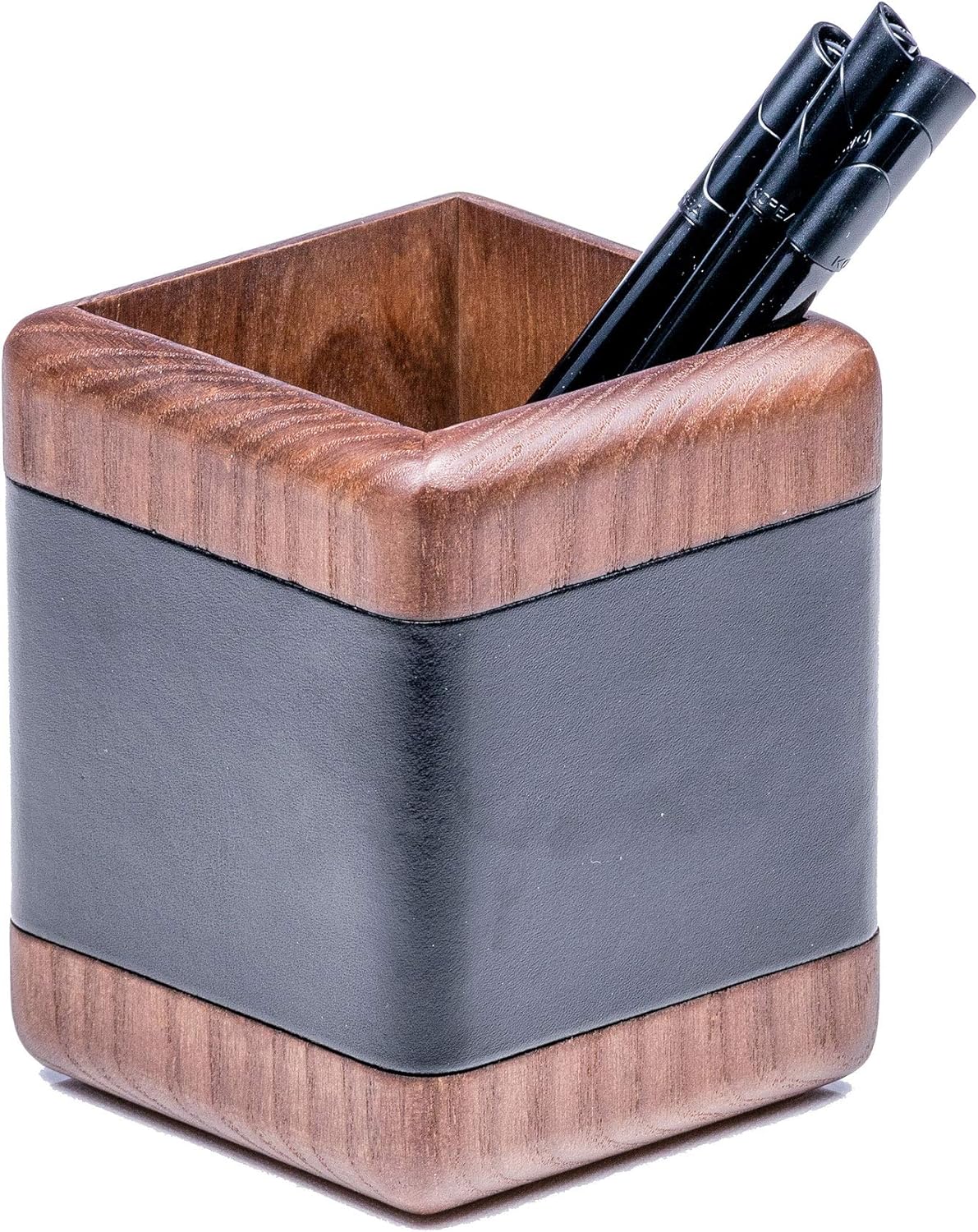 Dacasso Walnut and Leather Desk Set, 7-Piece: Home & Kitchen