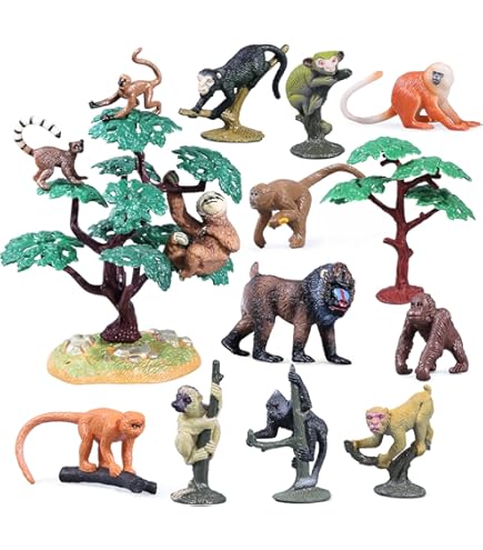 Amazon.com: kukifun 16Pcs Monkey Animal Figures Set, Assorted Wild