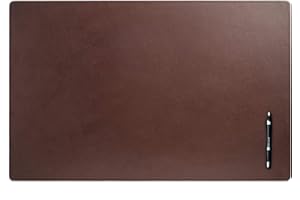 Dacasso Pad Without Side Rails Luxury Leather Blotter for Writing-Executive Desk Surface Protector, 30” x 19”, Chocolate Brown