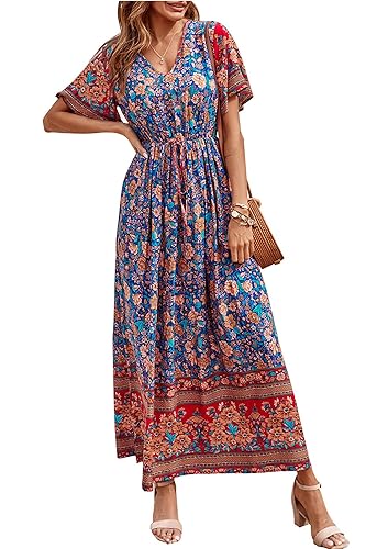 sachin and babi light blue dress Women's 2025 Summer Dresses Beach Casual Sleeveless Floral Print Tank  Sundress main image 1