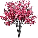 Mandy's Hot Pink Artificial Baby’s Breath European Flowers 6 Bundles Silk Gypsophila with Bendable Stems for Valentine's Day and Easter Centerpiece Wedding Decor and Table Arrangements