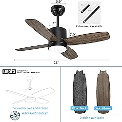 Ohniyou 38'' Ceiling Fan with Lights and