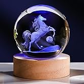 CNLQ 3D Horse Gifts for Women Crystals Ball 60mm- Horse Figurines Decor Glass Animals Figurine Stuff for Room Birthday for Best Friend Lovers Keepsake Paperweight