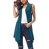 Urban CoCo Women's Sleeveless Cardigan Summer Open Front Vest Lightweight Cool Coat