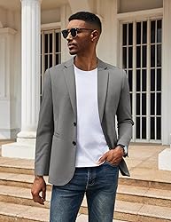 COOFANDY Men Stretch Knitted Blazer Jacket Slim Fit