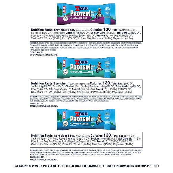 ZBAR PROTEIN – CHOCOLATE CHIP, CHOCOLATE MINT, AND COOKIES ‘N CREME – VARIETY PACK – CRISPY SNACK BARS – MADE WITH ORGANIC OATS – NON-GMO – 5G PROTEIN – GLUTEN FREE PROTEIN BARS (30 PACK)