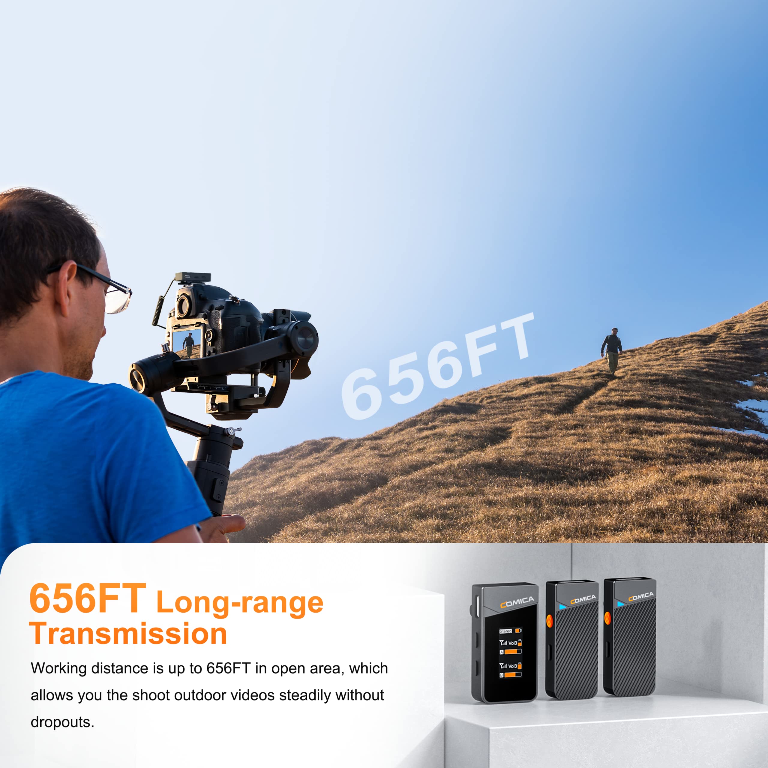 comica Vimo C2 Wireless Lavalier Microphone, 2.4G