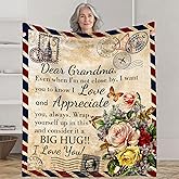 bnhjsdw Best Grandma Blanket, Nana Throw Blanket 50" x 60", Grammy Gigi Granny Gifts Blanket from Granddkids, Birthday for Grandmother