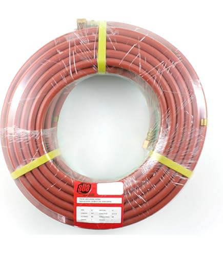 Weldcote 14TX100 Twin Hose Grade T 1/4 ID X 100' BB Fittings