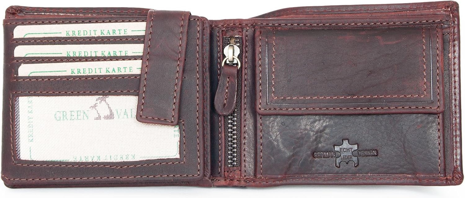 Natural strong glazed genuine leather Green Valley, Dark Brown - Image 3