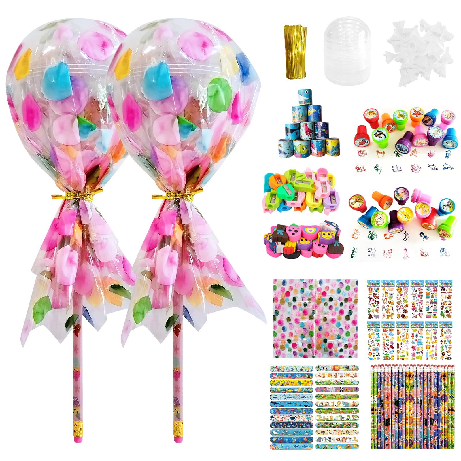 Photo 1 of ***MISSING PIECES***Rpefq Party Favors for Kids, 24 Pack Giant Lollipop-Shaped Stationery Set Return Gifts for Birthday Party,Fun Birthday Goodie Bags Easter Day Gifts for Kids Classroom Easter Students Gift