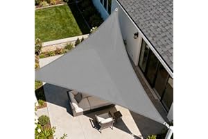 Windscreen4less 16' x 16' x 22.6' Sun Shade Sail Right Triangle Outdoor Canopy Cover UV Block for Backyard Porch Pergola Deck Garden Patio (Light Gray)
