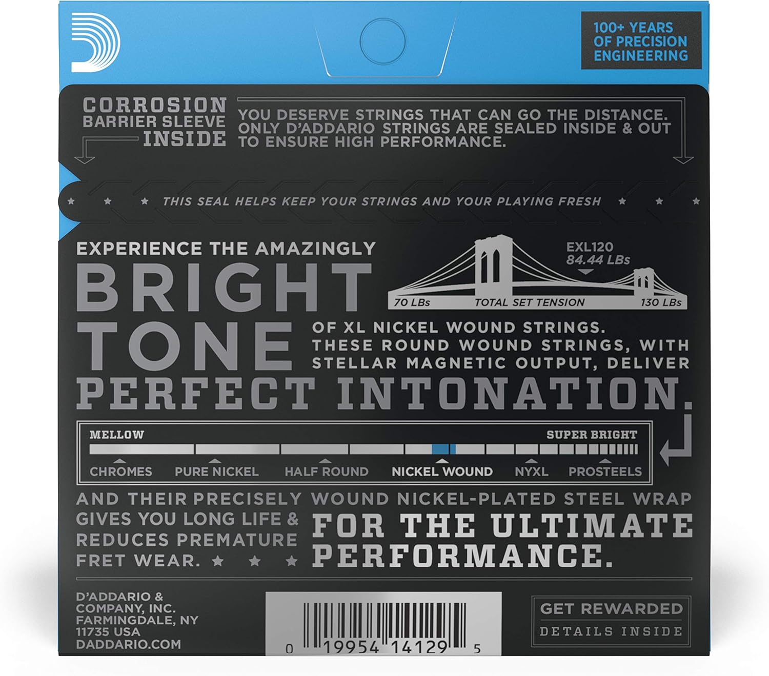 D'Addario EXL120 Nickel Wound Electric Guitar Strings, Super Light, 9-42, 1 Pack, Super Light, 09-42 - Image 3